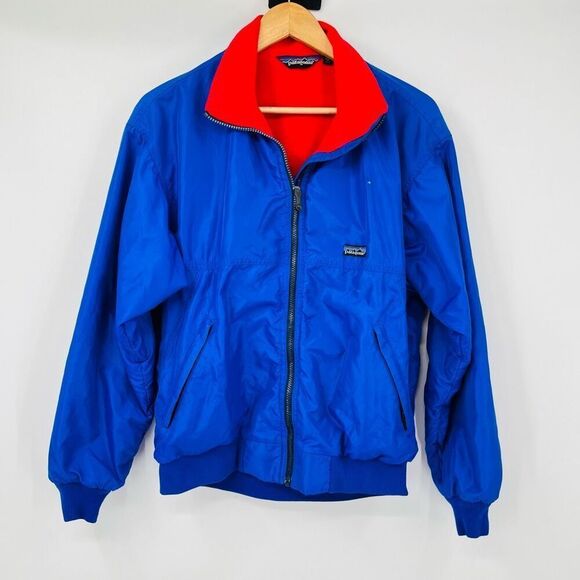 Vintage 80’s Patagonia Windbreaker Jacket Blue Nylon Full Zip Mens Size Medium